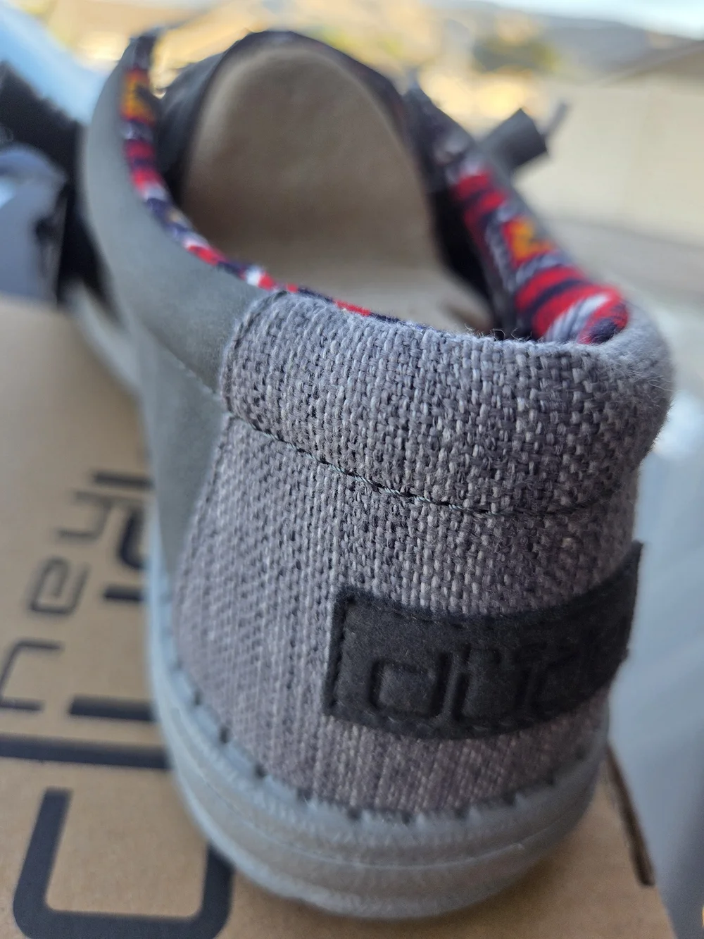 Hey Dude Men's Slip-On Loafers in Gray with Patterned Lining